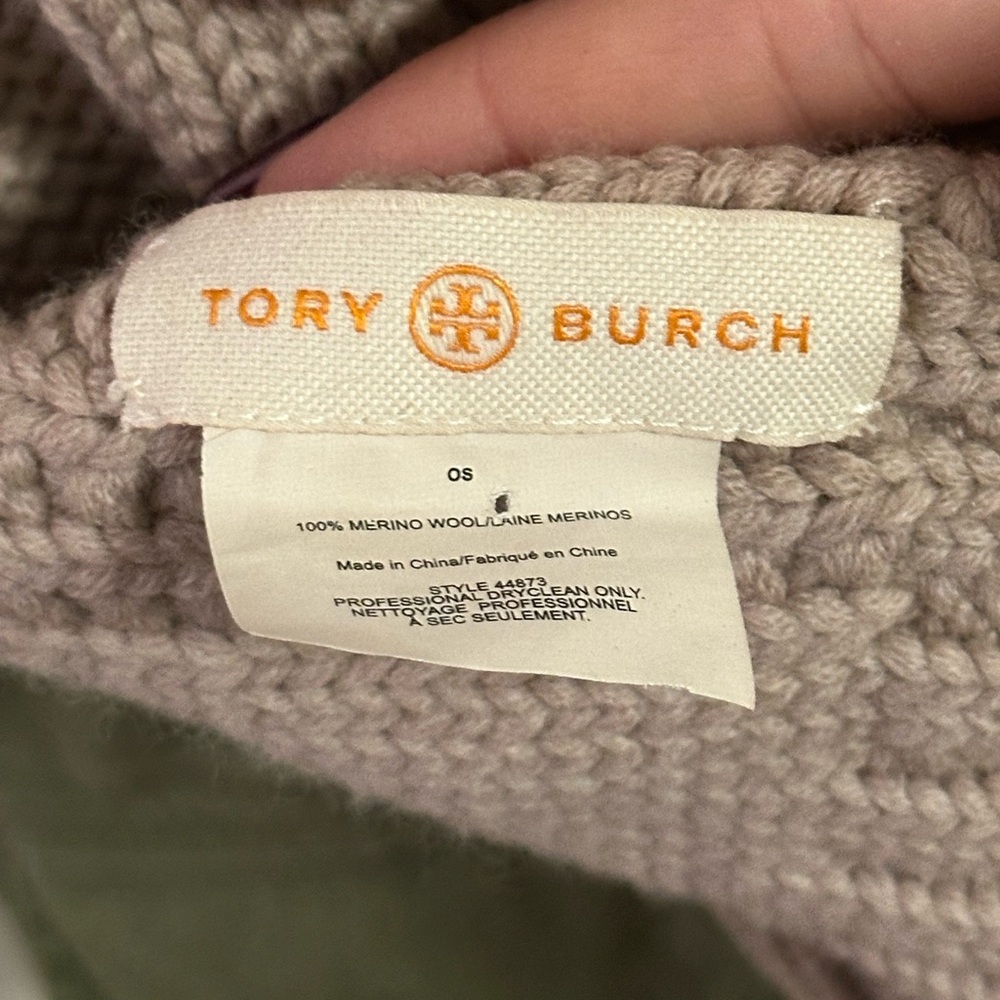 Tori Burch Marino wool Chunky Knit Scarf beautiful neutral camel tan, so soft!🤗 - Picture 3 of 7